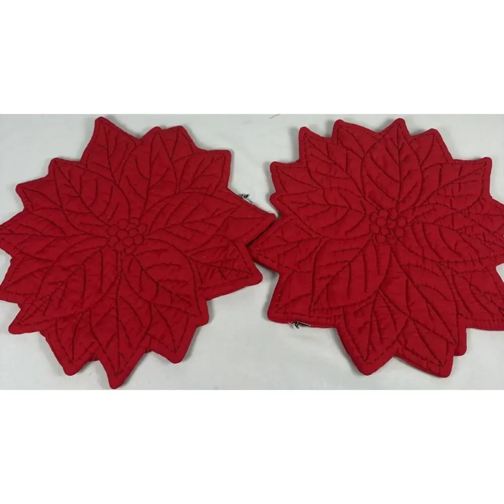 Holiday quilted festive placemats 2 Sets Of 2 FALL Autumn Christmas